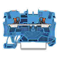 TOPJOB®S feedthrough terminal block with Push-buttons; rail mount; 2-conductor; 6.2 mm wide; blue
