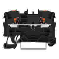 WAGO 2-conductor through terminal block; with push-button; 4 mm²; with test port; suitable for Ex e II applications; side and center marking; for DIN-rail 35 x 15 and 35 x 7.5; Push-in CAGE CLAMP®; 4,00 mm²; black