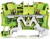 TOPJOB®S ground terminal block with Push-buttons; rail mount; 2-conductor; 6.2 mm wide; green-yellow