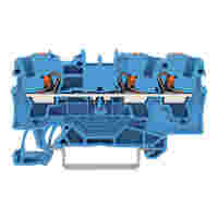 TOPJOB®S feedthrough terminal block with Push-buttons; rail mount; 3-conductor; 6.2 mm wide; blue