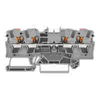 TOPJOB®S feedthrough terminal block with Push-buttons; rail mount; 4-conductor; 6.2 mm wide; gray