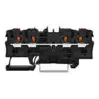 WAGO 4-conductor through terminal block; with push-button; 4 mm²; with test port; suitable for Ex e II applications; side and center marking; for DIN-rail 35 x 15 and 35 x 7.5; Push-in CAGE CLAMP®; 4,00 mm²; black
