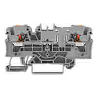 2-conductor carrier terminal block; with test port; for DIN-rail 35 x 15 and 35 x 7.5; 4 mm²; Push-in CAGE CLAMP®; 4,00 mm²; gray