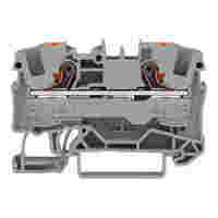 TOPJOB®S feedthrough terminal block with Push-buttons; rail mount; 2-conductor; 7.5 mm wide; gray
