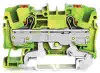 TOPJOB®S ground terminal block with Push-buttons; rail mount; 2-conductor; 7.5 mm wide; green-yellow