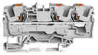 TOPJOB®S feedthrough terminal block with Push-buttons; rail mount; 3-conductor; 7.5 mm wide; gray
