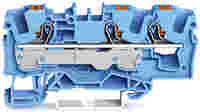 TOPJOB®S feedthrough terminal block with Push-buttons; rail mount; 3-conductor; 7.5 mm wide; blue