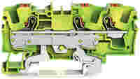 TOPJOB®S ground terminal block with Push-buttons; rail mount; 3-conductor; 7.5 mm wide; green-yellow