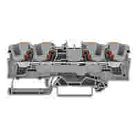 4-conductor through terminal block; with push-button; 6 mm²; with test port; suitable for Ex e II applications; side and center marking; for DIN-rail 35 x 15 and 35 x 7.5; Push-in CAGE CLAMP®; 6,00 mm²; gray