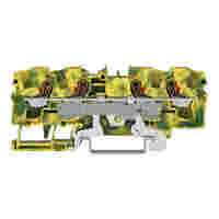 4-conductor ground terminal block; with push-button; 6 mm²; with test port; suitable for Ex e II applications; side and center marking; for DIN-rail 35 x 15 and 35 x 7.5; Push-in CAGE CLAMP®; 6,00 mm²; green-yellow