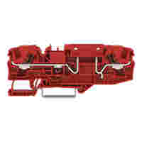 2-conductor carrier terminal block; with push-button; for DIN-rail 35 x 15 and 35 x 7.5; 6 mm²; Push-in CAGE CLAMP®; 6,00 mm²; red
