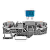 2-conductor fuse terminal block; for automotive blade-style fuses; with test option; with push-button; without blown fuse indication; 6 mm²; Push-in CAGE CLAMP®; gray