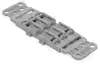 Mounting carrier with strain relief; 3-way; for inline splicing connector with lever; for screw mounting; gray