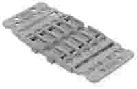 Mounting carrier with strain relief; 5-way; for inline splicing connector with lever; for screw mounting; gray