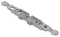 Mounting carrier with strain relief; 1-way; for inline splicing connector with lever; with snap-in mounting foot; gray