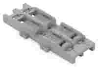 Mounting carrier; 2-way; for inline splicing connector with lever; with snap-in mounting foot; gray