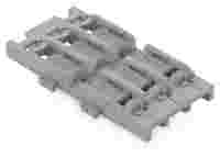 Mounting carrier; 3-way; for inline splicing connector with lever; with snap-in mounting foot; gray
