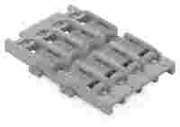 Mounting carrier; 4-way; for inline splicing connector with lever; with snap-in mounting foot; gray