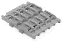Mounting carrier; 5-way; for inline splicing connector with lever; with snap-in mounting foot; gray