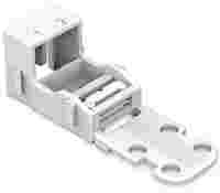 Mounting carrier; 221 series (24 - 12 AWG); 2-conductor; with snap-in mounting foot for horizontal mounting; white