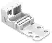 Mounting carrier; 221 series (24 - 12 AWG); 3-conductor; with snap-in mounting foot for horizontal mounting; white