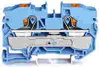 TOPJOB®S feedthrough terminal block with Push-buttons; rail mount; 2-conductor; 10 mm wide; blue