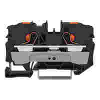 2-conductor through terminal block; with push-button; 10 mm²; with test port; side and center marking; for DIN-rail 35 x 15 and 35 x 7.5; Push-in CAGE CLAMP®; 10,00 mm²; black