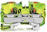 TOPJOB®S ground terminal block with Push-buttons; rail mount; 2-conductor; 10 mm wide; green-yellow