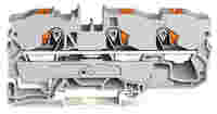 TOPJOB®S feedthrough terminal block with Push-buttons; rail mount; 3-conductor; 10 mm wide; gray