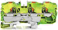 TOPJOB®S ground terminal block with Push-buttons; rail mount; 3-conductor; 10 mm wide; green-yellow