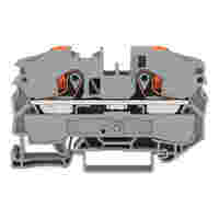 TOPJOB®S feedthrough terminal block with Push-buttons; rail mount; 2-conductor; 12 mm wide; gray