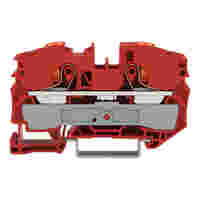 2-conductor through terminal block; with push-button; 16 mm²; with test port; side and center marking; for DIN-rail 35 x 15 and 35 x 7.5; Push-in CAGE CLAMP®; 16,00 mm²; red
