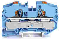 TOPJOB®S feedthrough terminal block with Push-buttons; rail mount; 2-conductor; 12 mm wide; blue
