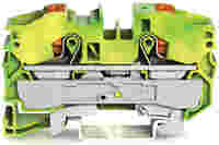 TOPJOB®S ground terminal block with Push-buttons; rail mount; 2-conductor; 12 mm wide; green-yellow