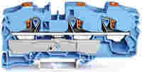 TOPJOB®S feedthrough terminal block with Push-buttons; rail mount; 3-conductor; 12 mm wide; blue