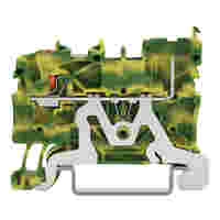 1-conductor/1-pin ground carrier terminal block; with push-button; 2.5 mm²; for DIN-rail 35 x 15 and 35 x 7.5; Push-in CAGE CLAMP®; 2,50 mm²; green-yellow