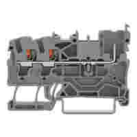 2-conductor/1-pin carrier terminal block; with push-button; 2.5 mm²; for DIN-rail 35 x 15 and 35 x 7.5; Push-in CAGE CLAMP®; 2,50 mm²; orange