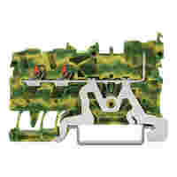 2-conductor/1-pin ground carrier terminal block; with push-button; 2.5 mm²; for DIN-rail 35 x 15 and 35 x 7.5; Push-in CAGE CLAMP®; 2,50 mm²; green-yellow