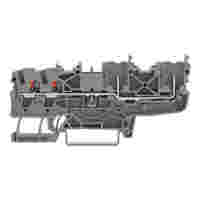 2-conductor/2-pin carrier terminal block; with push-button; 2.5 mm²; for DIN-rail 35 x 15 and 35 x 7.5; Push-in CAGE CLAMP®; 2,50 mm²; gray