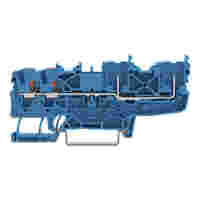 2-conductor/2-pin carrier terminal block; with push-button; 2.5 mm²; for DIN-rail 35 x 15 and 35 x 7.5; Push-in CAGE CLAMP®; 2,50 mm²; blue
