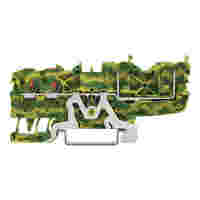 2-conductor/2-pin ground carrier terminal block; with push-button; 2.5 mm²; for DIN-rail 35 x 15 and 35 x 7.5; Push-in CAGE CLAMP®; 2,50 mm²; green-yellow