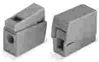Fixture connector; 1-pole (1x solid to 1x solid, stranded, or fine-stranded); gray
