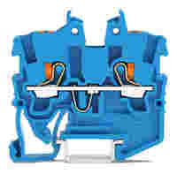 TOPJOB®S miniature feedthrough terminal block with Push-buttons; DIN-15 rail mount; 2-conductor; 3.5 mm wide; blue