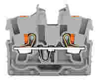 TOPJOB®S miniature feedthrough terminal block with Push-buttons; mounting flange; 2-conductor; 3.5 mm wide; gray