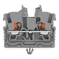 TOPJOB®S miniature feedthrough terminal block with Push-buttons; snap-in mounting foot; 2-conductor; 3.5 mm wide; gray