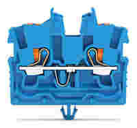 TOPJOB®S miniature feedthrough terminal block with Push-buttons; snap-in mounting foot; 2-conductor; 3.5 mm wide; blue