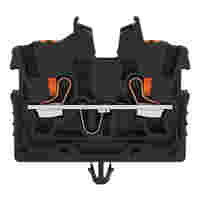 WAGO 2-conductor miniature through terminal block; with push-button; 1 mm²; with snap-in mounting foot; side and center marking; with test port; Push-in CAGE CLAMP®; 1,00 mm²; black