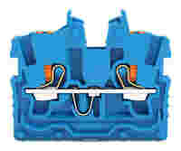 TOPJOB®S miniature feedthrough terminal block with Push-buttons; center terminal block without snap-in foot; 2-conductor; 3.5 mm wide; blue