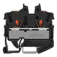 WAGO 2-conductor miniature through terminal block; with push-button; 2.5 mm²; with test port; side and center marking; for DIN-15 rail; Push-in CAGE CLAMP®; 2,50 mm²; black