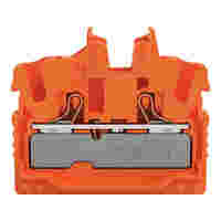 2-conductor miniature through terminal block; with push-button; 2.5 mm²; Center terminal block without snap-in mounting foot, without mounting flange; side and center marking; with test port; Push-in CAGE CLAMP®; 2,50 mm²; orange